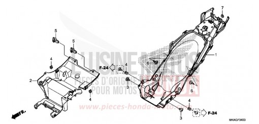 GARDE-BOUE ARRIERE NC750SAJ de 2018